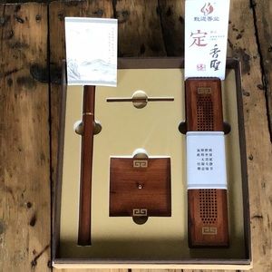 Presentation incense burning set, teakwood